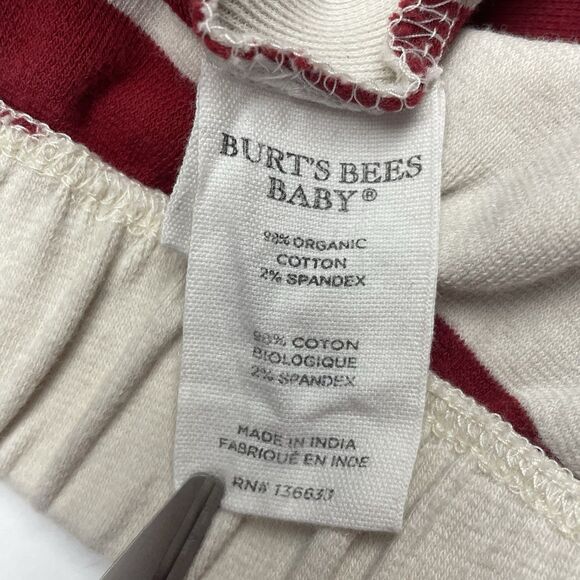 Burt’s Bees Baby Pajama Pants Red & Ivory Stripes Women’s Size Small - Picture 5 of 15